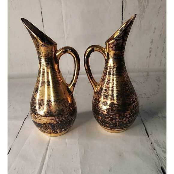 Vintage Stangl Black Gold Pottery/Vase/ Pitcher - Picture 1 of 5